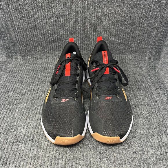 Reebok Nanoflex TR 2 Athletic Cross Training Shoes Black‎ Gum Red Mens Size 11